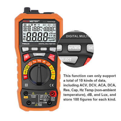 De multifunctionele Autometing van de het Geluidsniveau Relatieve Waarde van de Waaier Digitale Multimeter