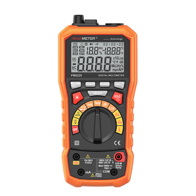 Commerciële Autowaaier Digitale Multimeter met de Relatieve Functie van de Geluidsniveaumeter