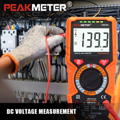 Echte digitale RMS-multimeter, uitgebreide meting met temperatuur, capaciteit, frequentie, veiligheidsapparaat